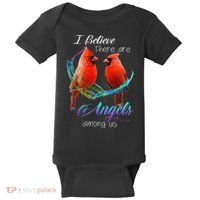 Cardinal Bird I Believe There Are Angels Among Us Baby Bodysuit thumb 0