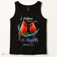 Cardinal Bird I Believe There Are Angels Among Us Tank Top thumb 2