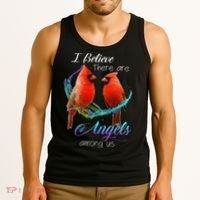Cardinal Bird I Believe There Are Angels Among Us Tank Top thumb 3
