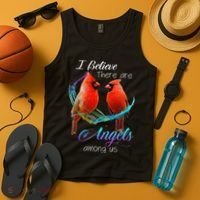 Cardinal Bird I Believe There Are Angels Among Us Tank Top thumb 4