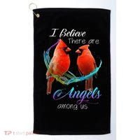Cardinal Bird I Believe There Are Angels Among Us Golf Towel thumb 0