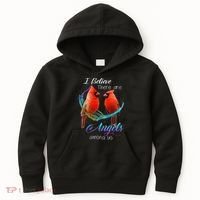 Cardinal Bird I Believe There Are Angels Among Us Kids Hoodie thumb 0