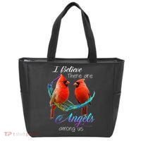 Cardinal Bird I Believe There Are Angels Among Us Tote Bag thumb 0