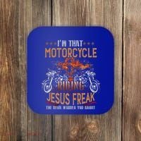 Christian Biker Im That Motorcycle Riding Jesus Freak Faith (2) Coaster thumb 0