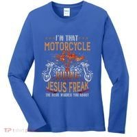 Christian Biker Im That Motorcycle Riding Jesus Freak Faith (2) Women's Long Sleeve Shirt thumb 0