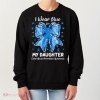 Coquette Bow I Wear Blue For My Daughter Child Abuse Women's Sweatshirt thumb 0