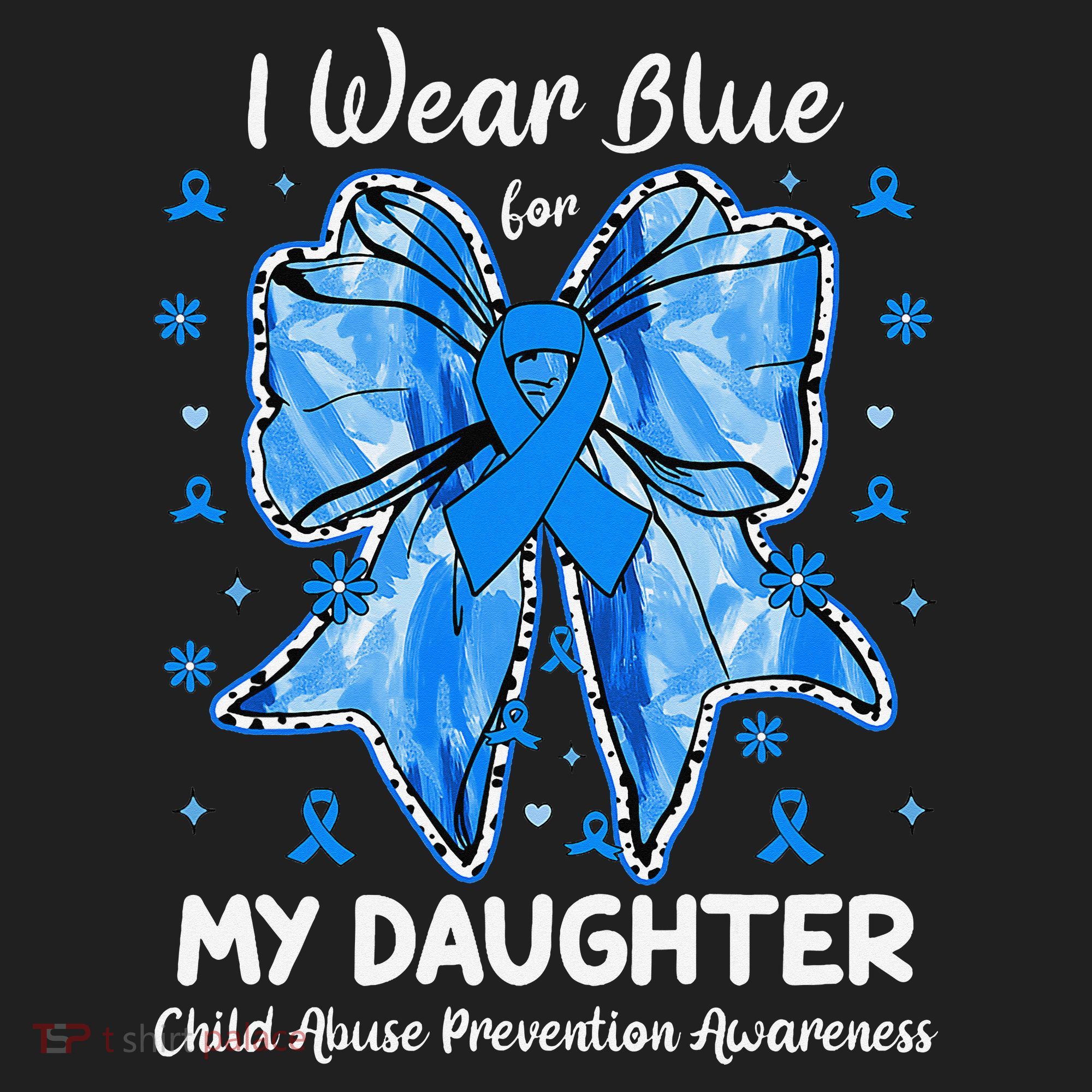 Coquette Bow I Wear Blue For My Daughter Child Abuse Women's Sweatshirt