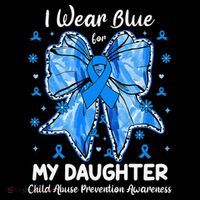 Coquette Bow I Wear Blue For My Daughter Child Abuse Coffee Mug thumb 5