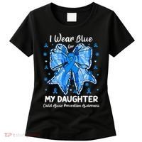 Coquette Bow I Wear Blue For My Daughter Child Abuse Women's T-Shirt thumb 0