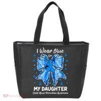 Coquette Bow I Wear Blue For My Daughter Child Abuse Tote Bag thumb 0