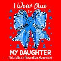 Coquette Bow I Wear Blue For My Daughter Child Abuse Santa Hat thumb 1