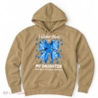 Coquette Bow I Wear Blue For My Daughter Child Abuse Hoodie thumb 0