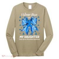 Coquette Bow I Wear Blue For My Daughter Child Abuse Long Sleeve Shirt thumb 0