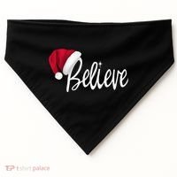 Christmas - Believe in Santa Claus Shirt USA-Made Doggie Bandana thumb 0