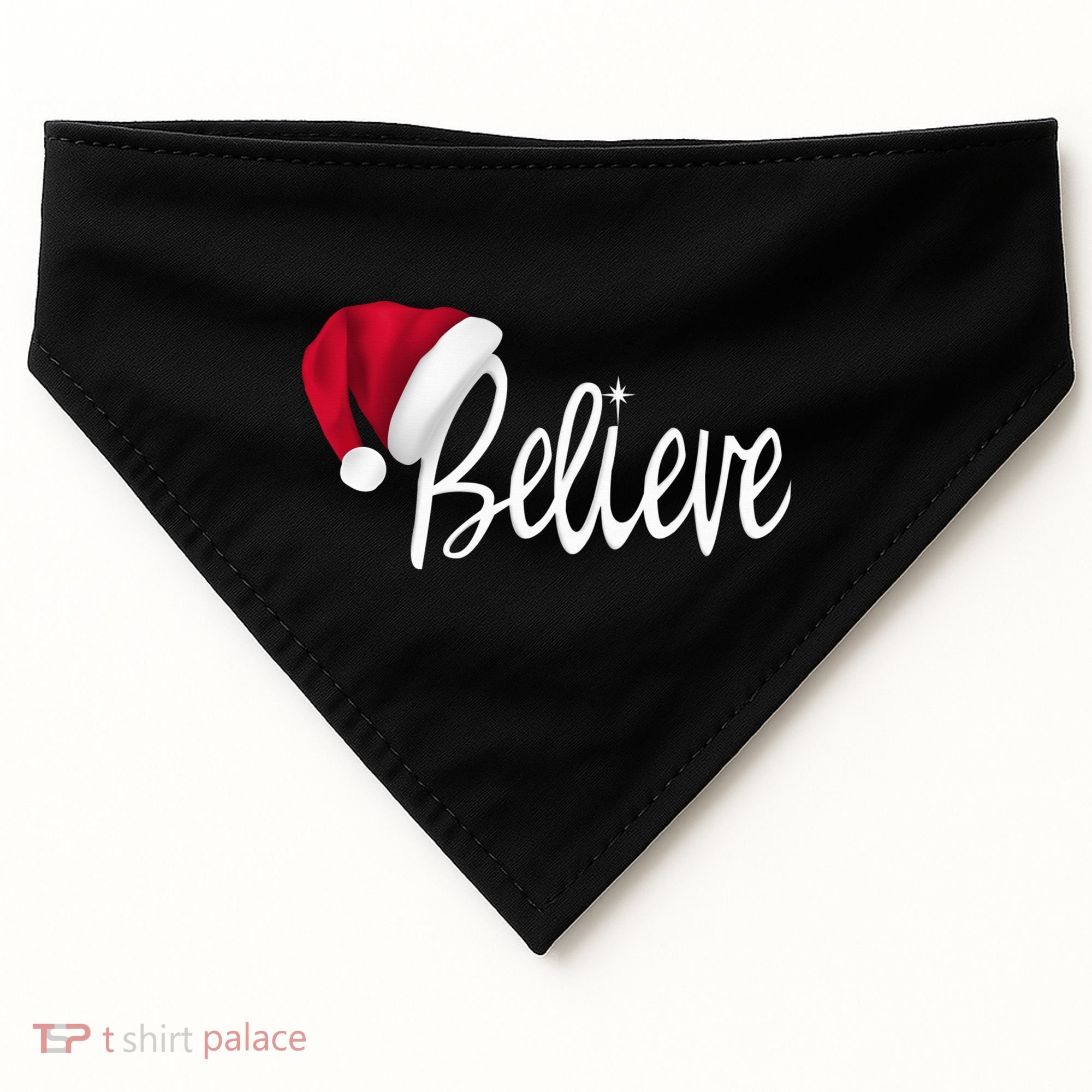 Christmas - Believe in Santa Claus Shirt USA-Made Doggie Bandana