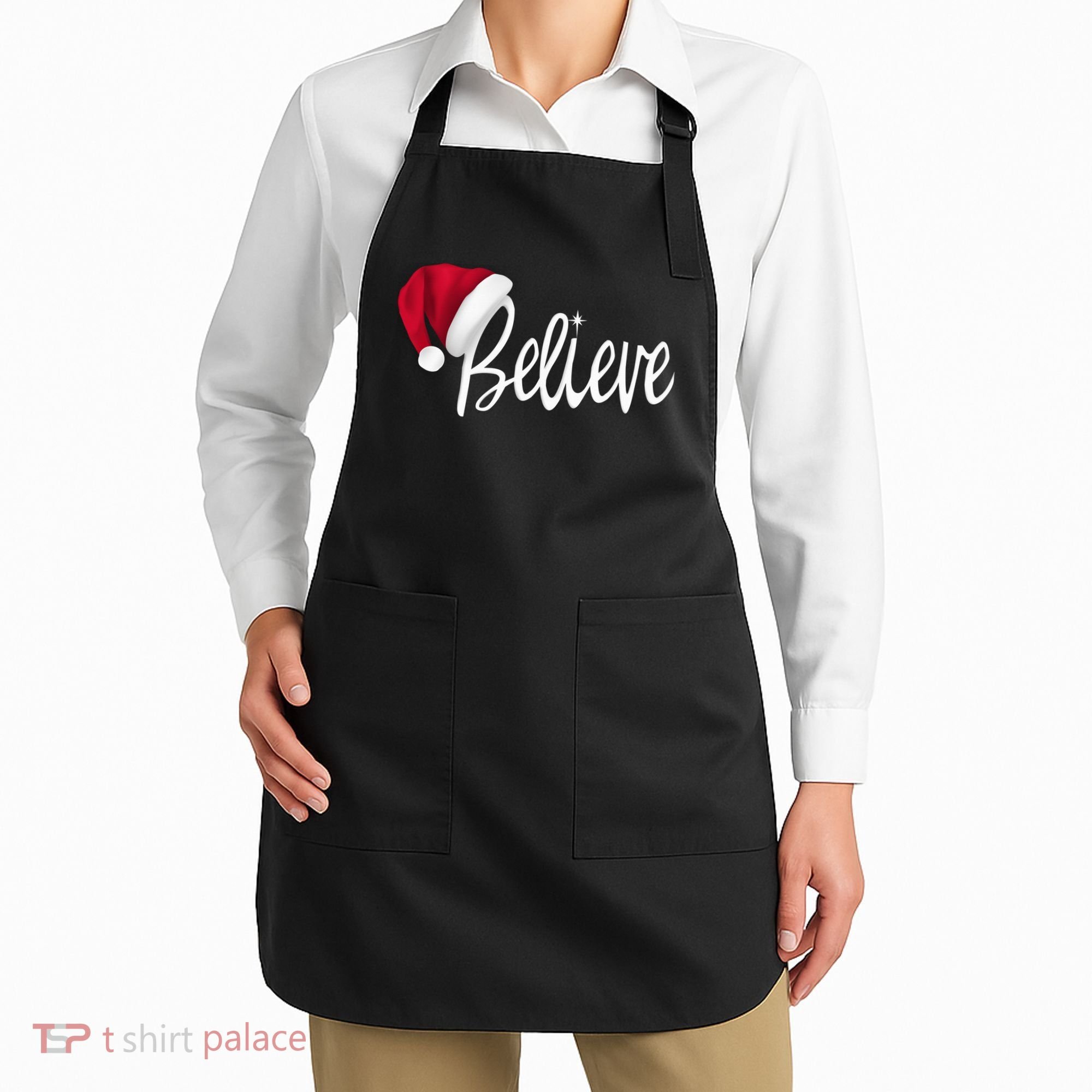 Christmas - Believe in Santa Claus Shirt Apron