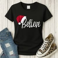 Christmas - Believe in Santa Claus Shirt Women's T-Shirt thumb 3