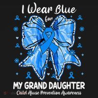 Coquette Bow I Wear Blue For My Grand Daughter Child Abuse Women's Tank Top thumb 5