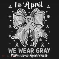 Coquette Bow In April We Wear Gray Parkinsons Awareness Apron thumb 3