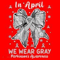 Coquette Bow In April We Wear Gray Parkinsons Awareness Santa Hat thumb 1