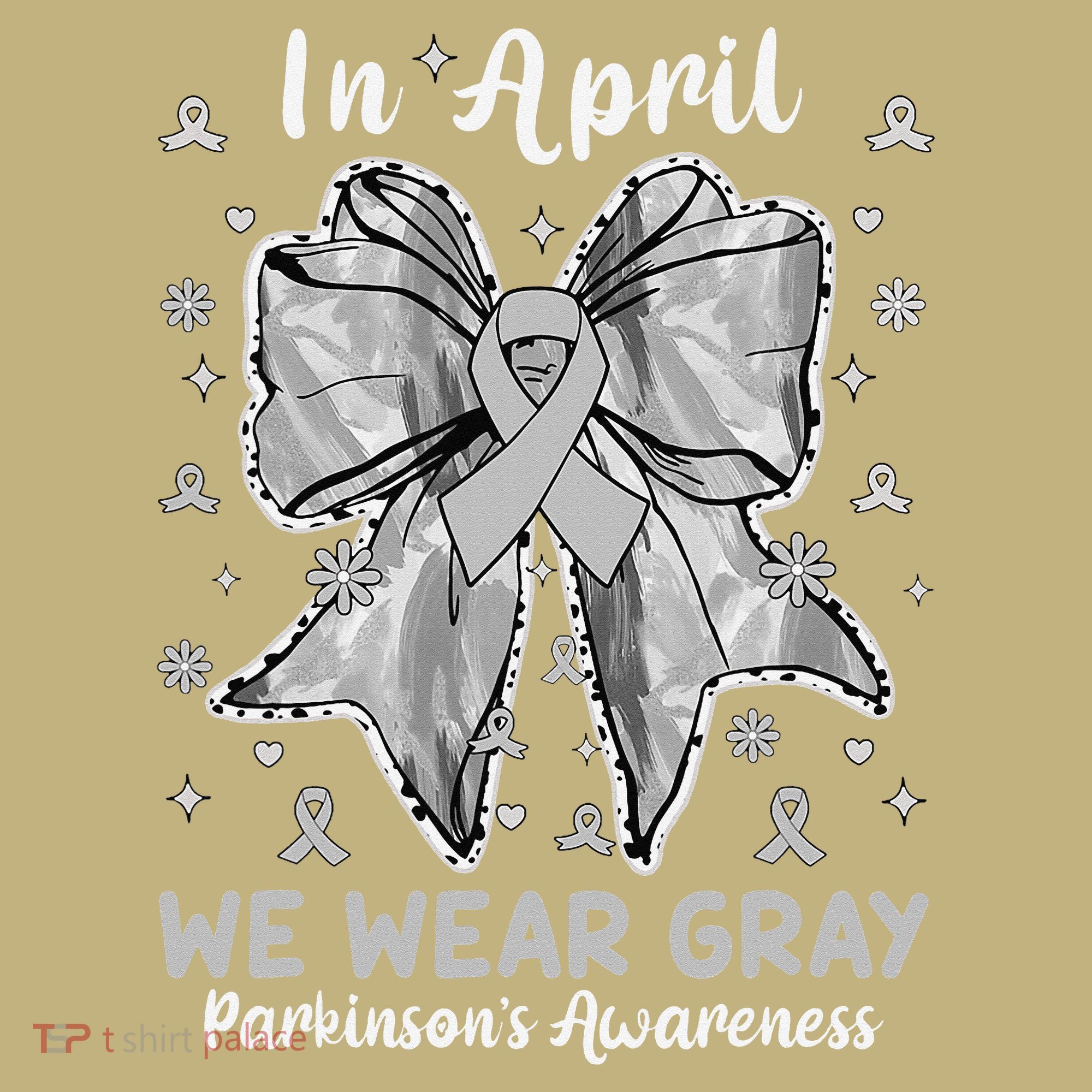 Coquette Bow In April We Wear Gray Parkinsons Awareness Mousepad