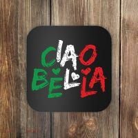 Ciao Bella Italy Flag Shirts Gift For Italians Coaster thumb 0