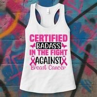 Certified Badass In The Fight Against Breast Cancer Pink Ribbon Women's Tank Top thumb 3