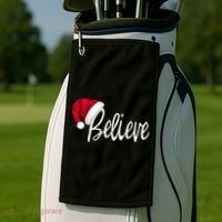 Christmas Believe In Santa Claus Golf Towel thumb 2