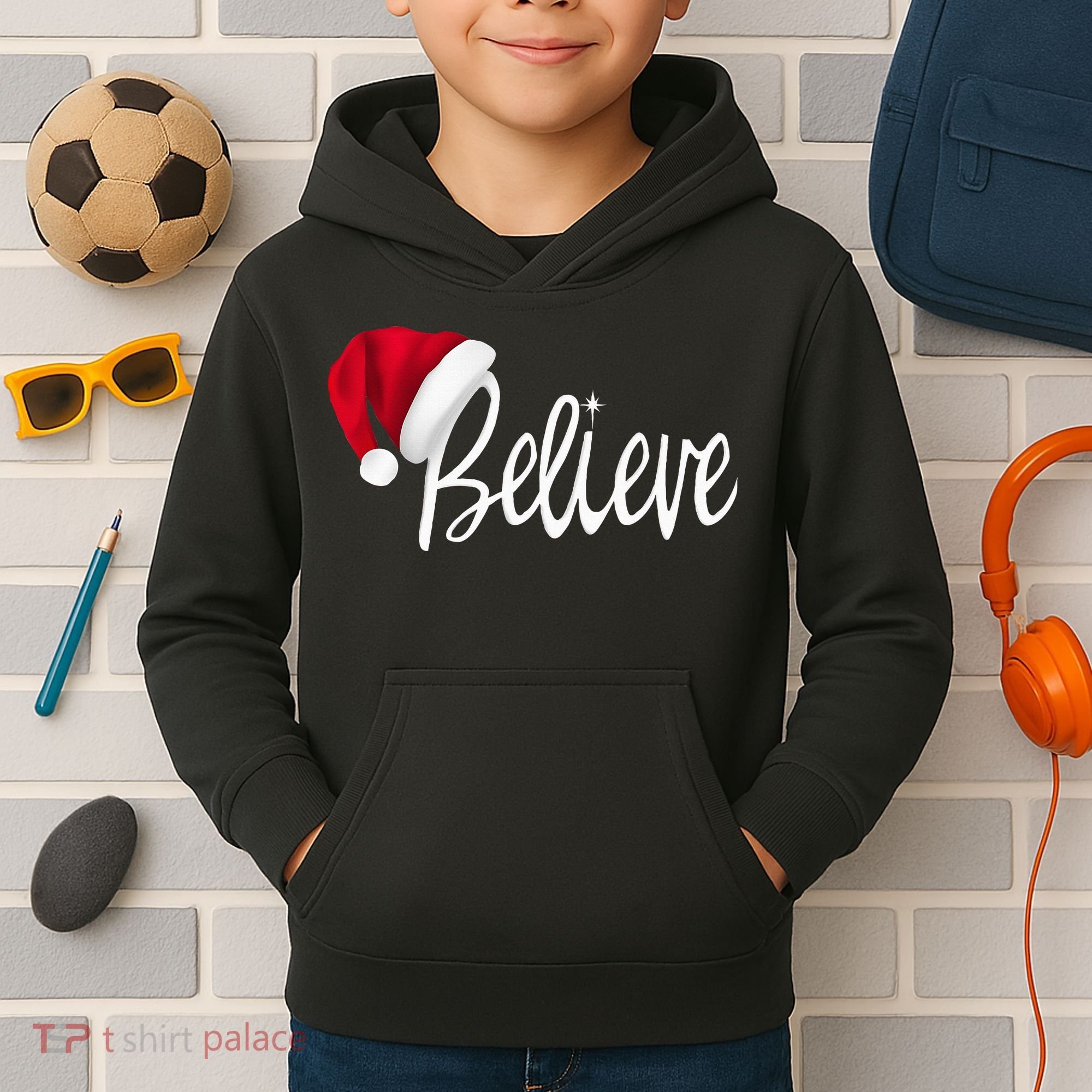 Christmas Believe In Santa Claus Kids Hoodie