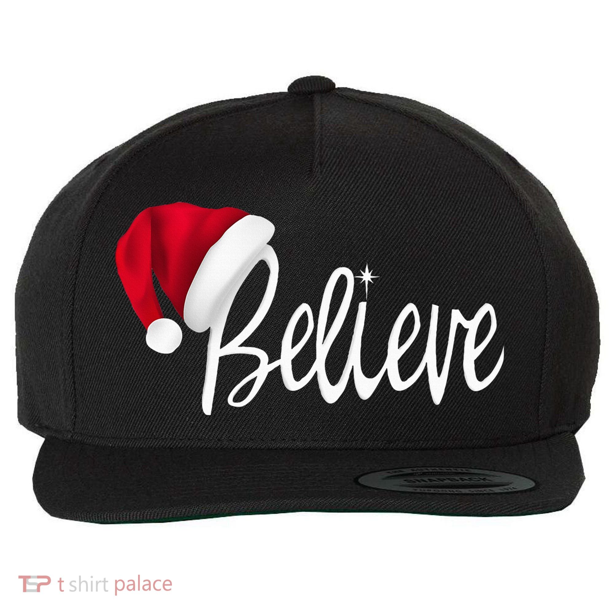 Christmas Believe In Santa Claus Wool Snapback Cap
