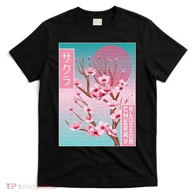 Cherry Blossom Japanese Sakura Vaporwave Aesthetic T-Shirt