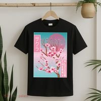 Cherry Blossom Japanese Sakura Vaporwave Aesthetic T-Shirt thumb 2