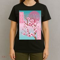 Cherry Blossom Japanese Sakura Vaporwave Aesthetic T-Shirt thumb 4