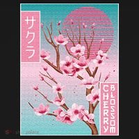 Cherry Blossom Japanese Sakura Vaporwave Aesthetic T-Shirt thumb 7
