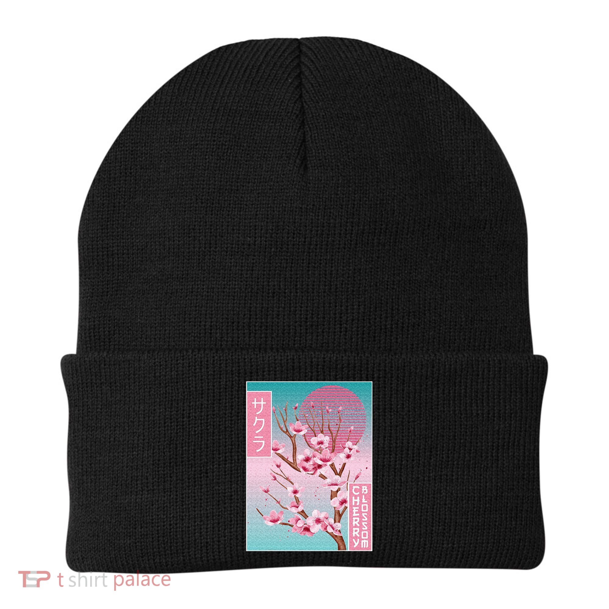 Cherry Blossom Japanese Sakura Vaporwave Aesthetic Beanie