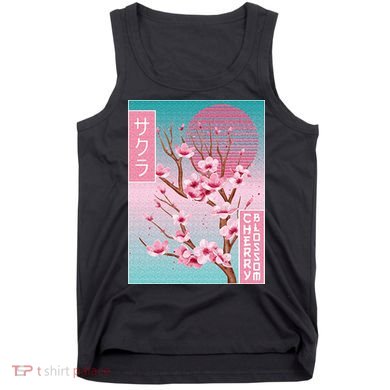 Cherry Blossom Japanese Sakura Vaporwave Aesthetic Tank Top