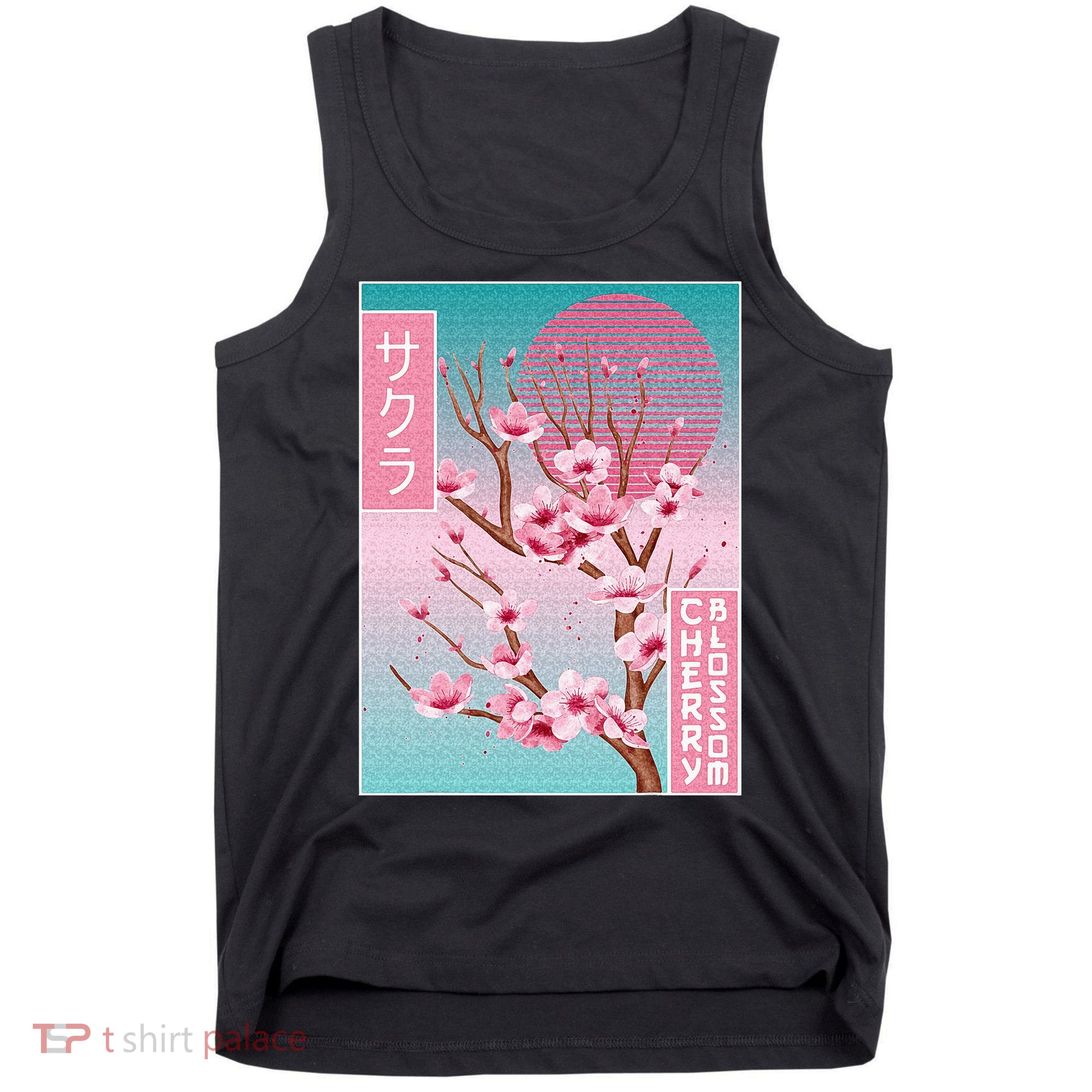 Cherry Blossom Japanese Sakura Vaporwave Aesthetic Tank Top