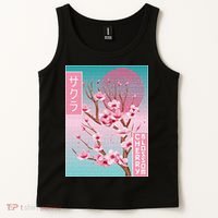Cherry Blossom Japanese Sakura Vaporwave Aesthetic Tank Top thumb 2