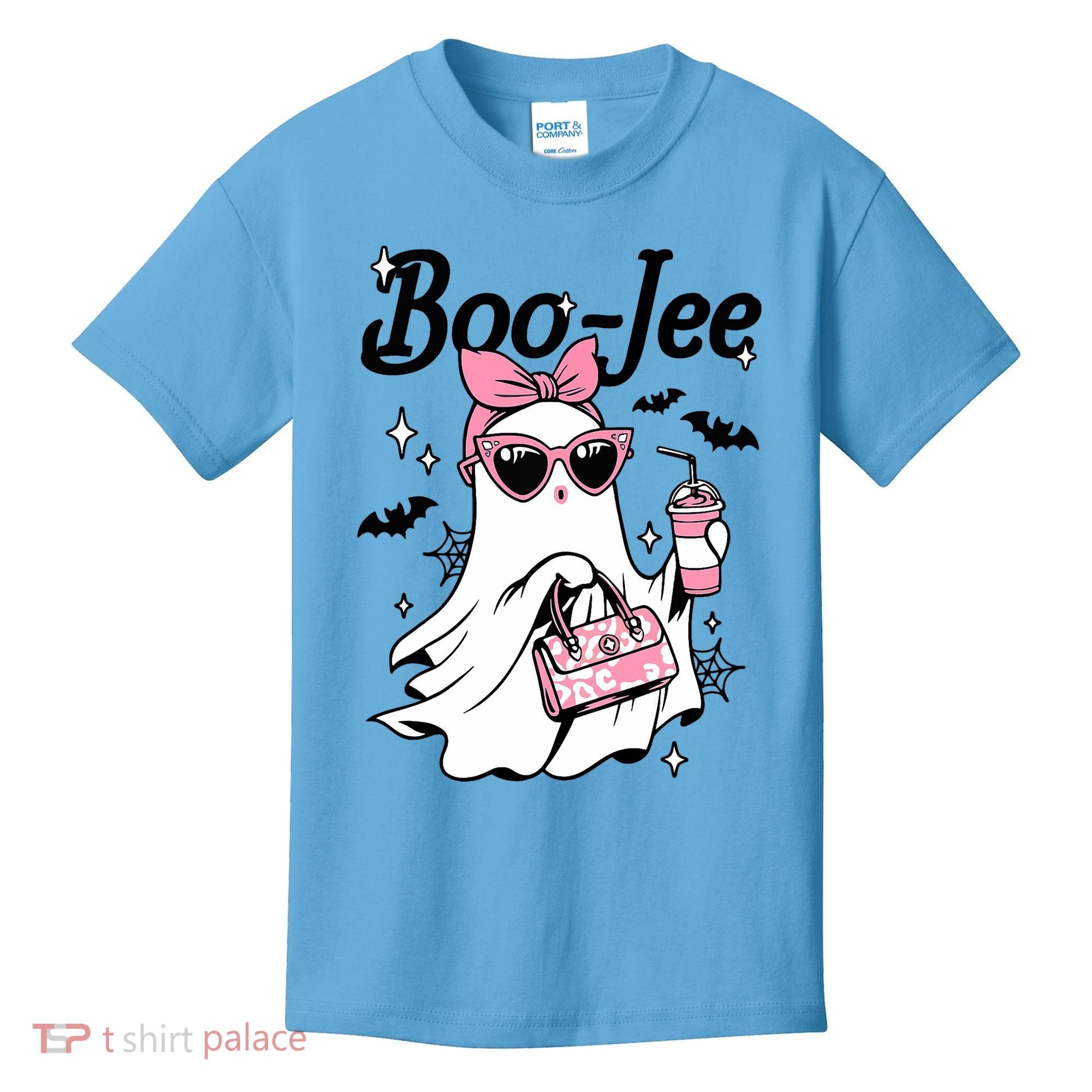 Cute Boo Jee Ghost Halloween Bandana Ghost Coffee Kids T-Shirt