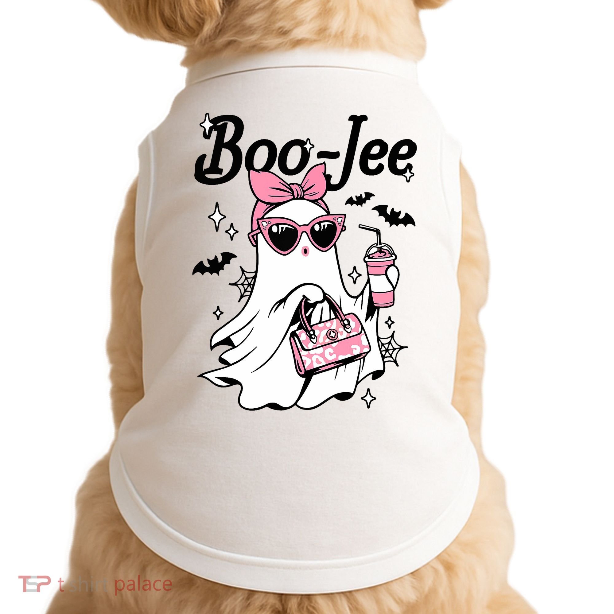 Cute Boo Jee Ghost Halloween Bandana Ghost Coffee Doggie Tank