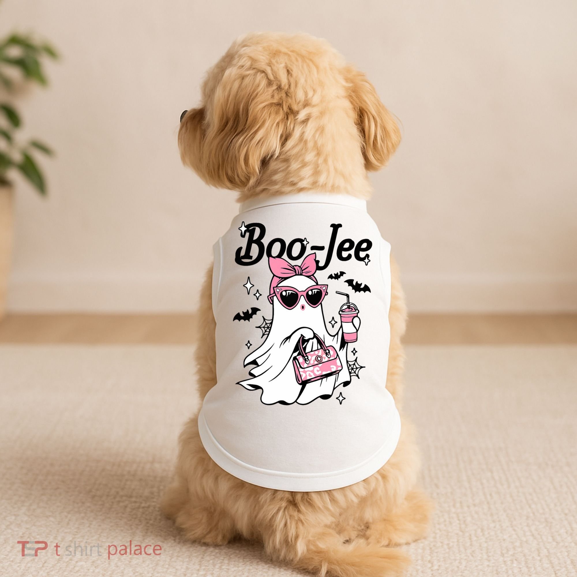 Cute Boo Jee Ghost Halloween Bandana Ghost Coffee Doggie Tank