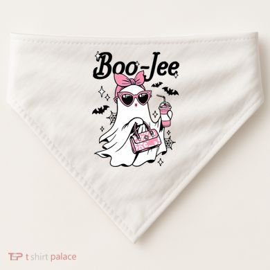 Cute Boo Jee Ghost Halloween Bandana Ghost Coffee USA-Made Doggie Bandana