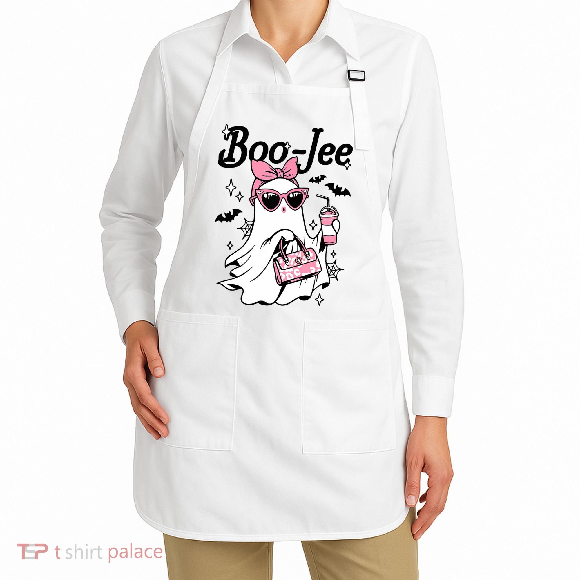 Cute Boo Jee Ghost Halloween Bandana Ghost Coffee Apron