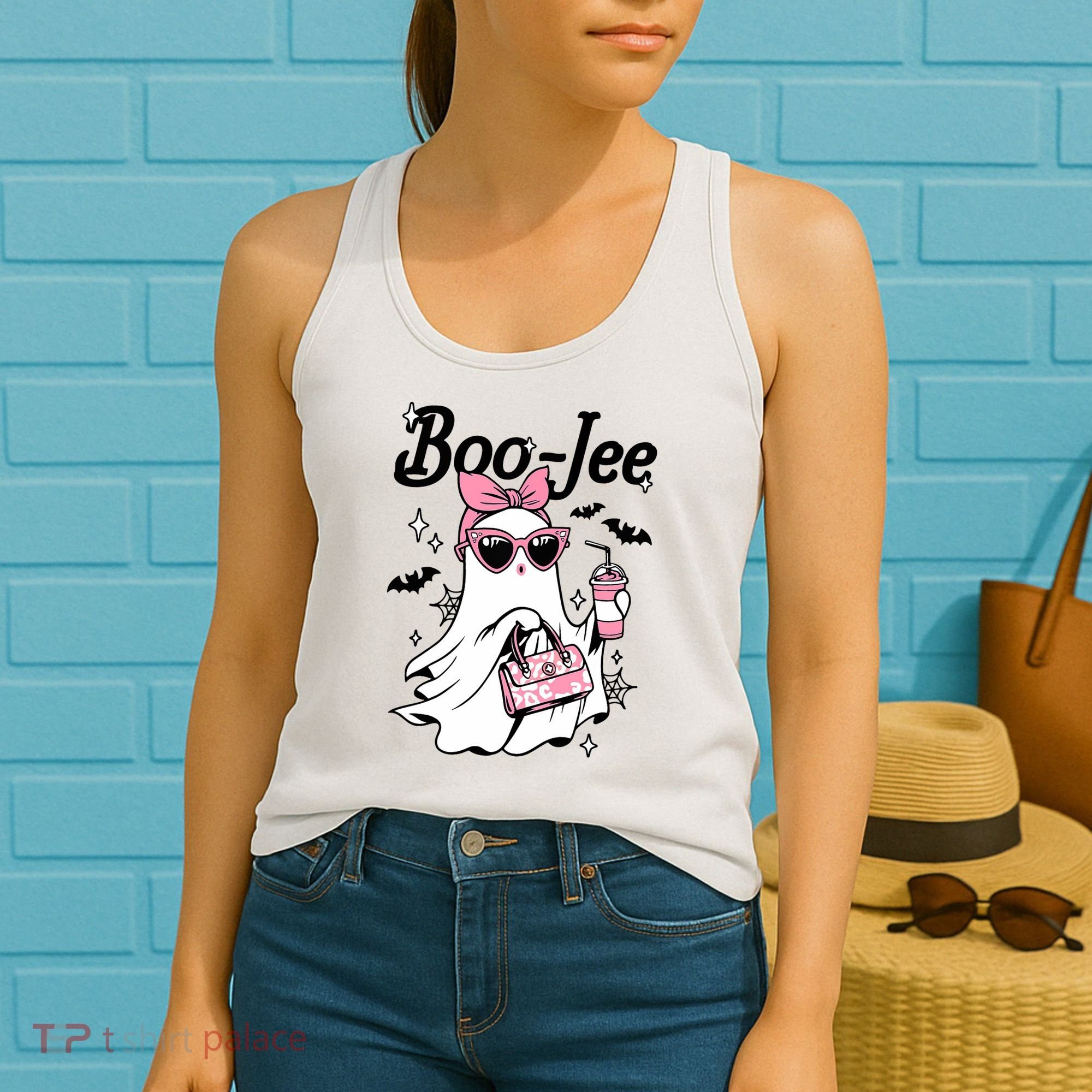 Cute Boo Jee Ghost Halloween Bandana Ghost Coffee Women's Tank Top