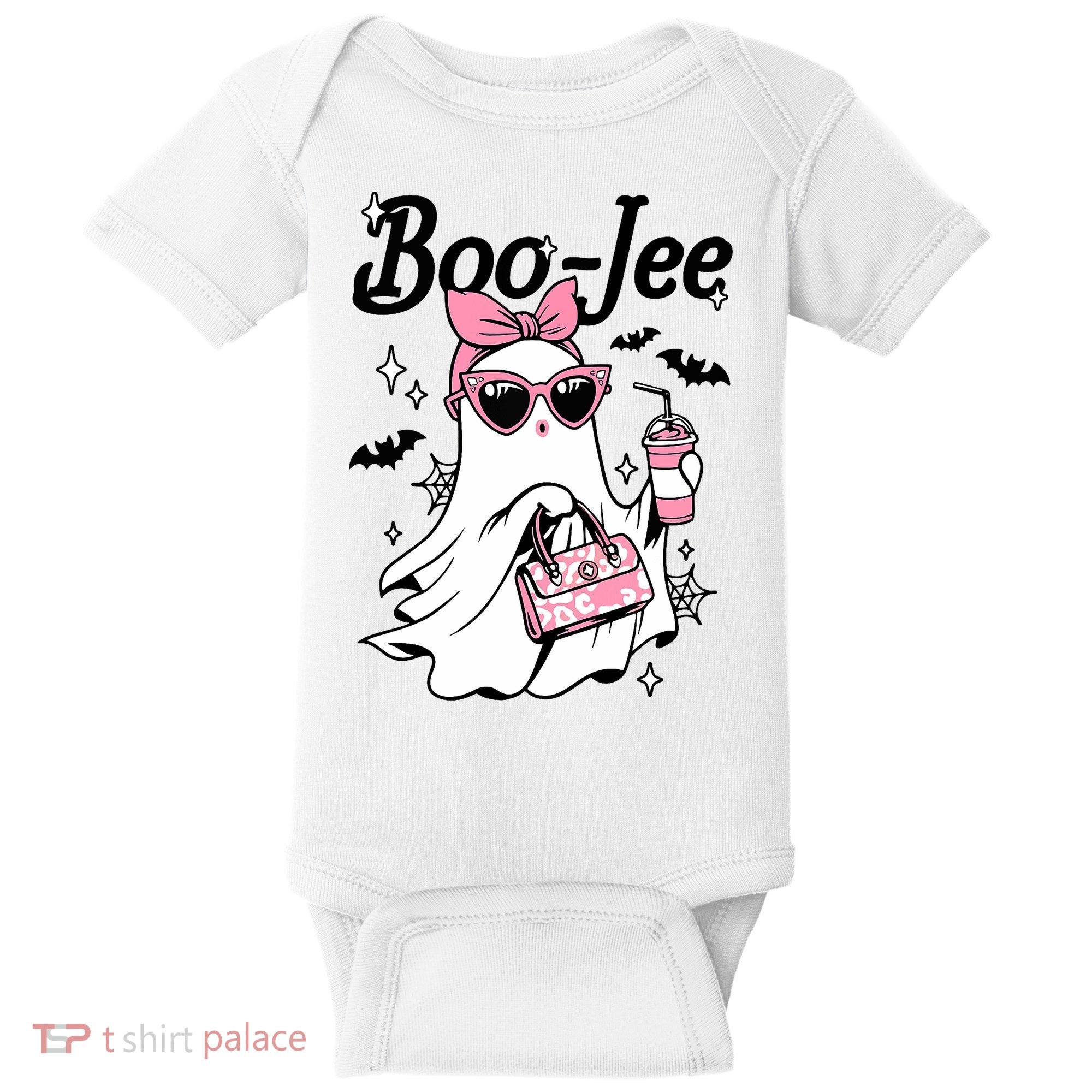 Cute Boo Jee Ghost Halloween Bandana Ghost Coffee Baby Bodysuit
