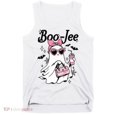 Cute Boo Jee Ghost Halloween Bandana Ghost Coffee Tank Top