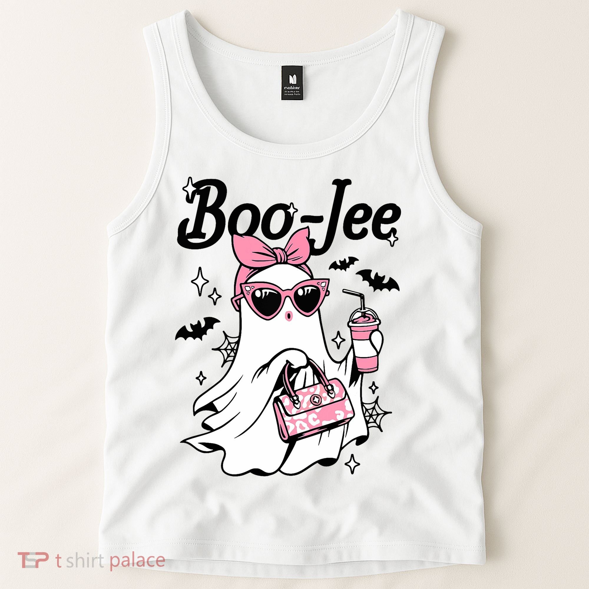 Cute Boo Jee Ghost Halloween Bandana Ghost Coffee Tank Top
