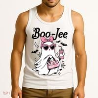 Cute Boo Jee Ghost Halloween Bandana Ghost Coffee Tank Top thumb 3
