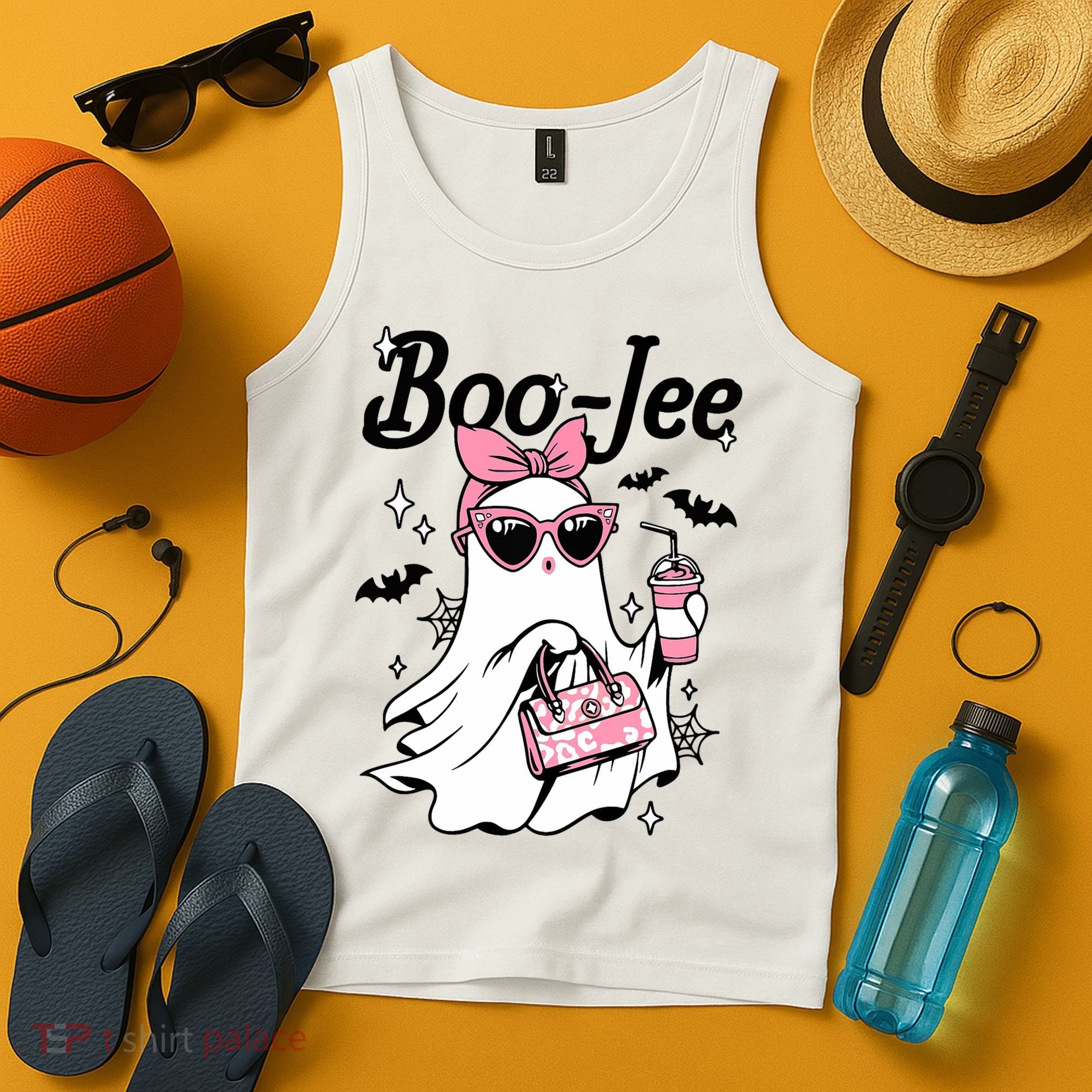 Cute Boo Jee Ghost Halloween Bandana Ghost Coffee Tank Top