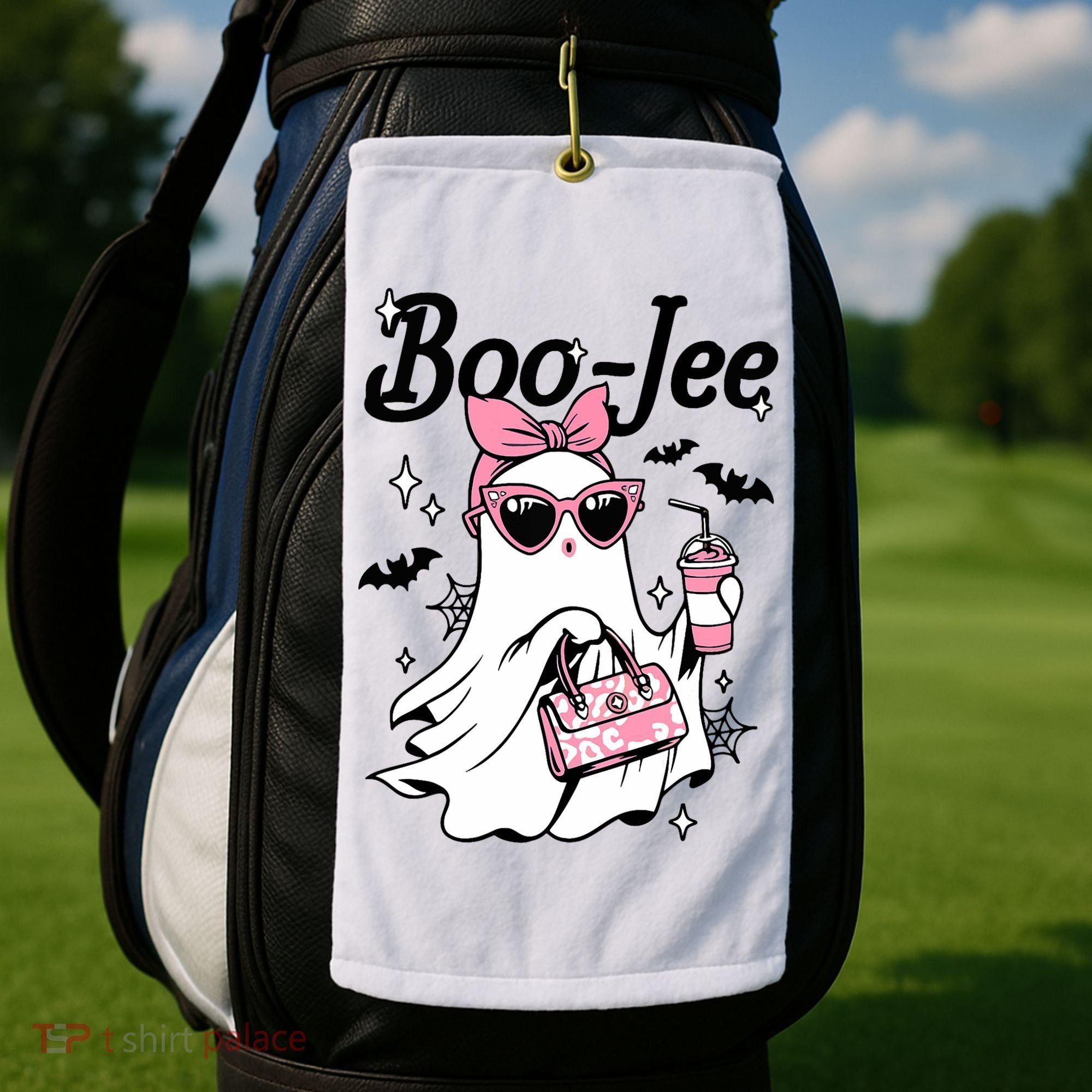 Cute Boo Jee Ghost Halloween Bandana Ghost Coffee Golf Towel